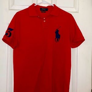 Men’s Ralph Lauren Polo short sleeve. Size mens Medium, red.